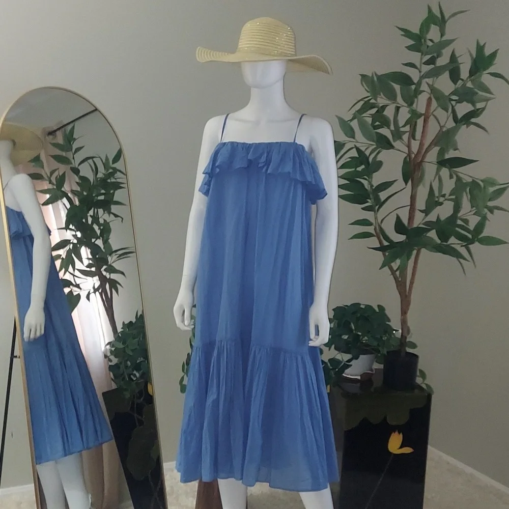 J Crew ruffled blue dress